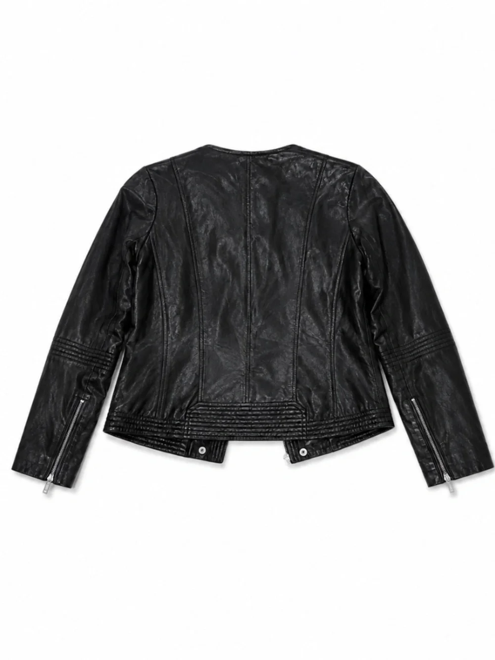 Michael Michael Kors Black Leather Moto Jacket Large